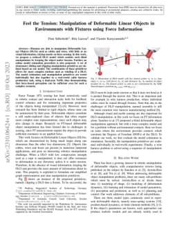 Feel the Tension: Manipulation of Deformable Linear Objects in
  Environments with Fixtures using Force Information
