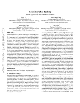 Retromorphic Testing: A New Approach to the Test Oracle Problem