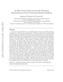 An Edge-Aware Graph Autoencoder Trained on Scale-Imbalanced Data for
  Traveling Salesman Problems