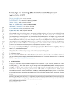 Gender, Age, and Technology Education Influence the Adoption and
  Appropriation of LLMs