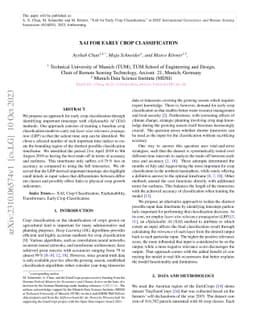 XAI for Early Crop Classification