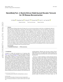 SketchBodyNet: A Sketch-Driven Multi-faceted Decoder Network for 3D
  Human Reconstruction