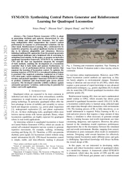 SYNLOCO: Synthesizing Central Pattern Generator and Reinforcement
  Learning for Quadruped Locomotion