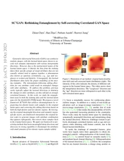 SC2GAN: Rethinking Entanglement by Self-correcting Correlated GAN Space