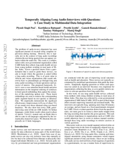 Temporally Aligning Long Audio Interviews with Questions: A Case Study
  in Multimodal Data Integration