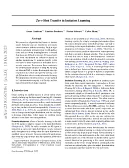 Zero-Shot Transfer in Imitation Learning