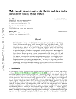Multi-domain improves out-of-distribution and data-limited scenarios for
  medical image analysis