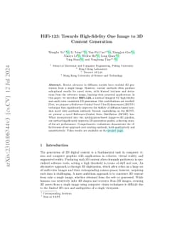 HiFi-123: Towards High-fidelity One Image to 3D Content Generation