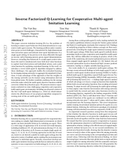 Inverse Factorized Q-Learning for Cooperative Multi-agent Imitation
  Learning