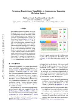Advancing Transformer's Capabilities in Commonsense Reasoning