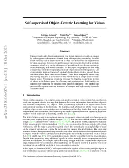 Self-supervised Object-Centric Learning for Videos