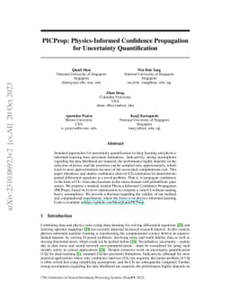 PICProp: Physics-Informed Confidence Propagation for Uncertainty
  Quantification