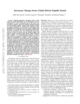 Eclares: Energy-Aware Clarity-Driven Ergodic Search