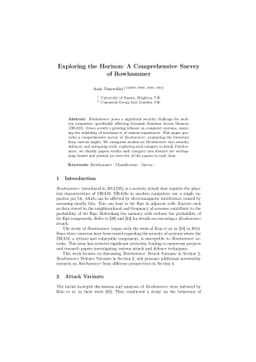 Exploring the Horizon: A Comprehensive Survey of Rowhammer