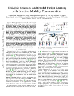 FedMFS: Federated Multimodal Fusion Learning with Selective Modality
  Communication