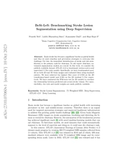 BeSt-LeS: Benchmarking Stroke Lesion Segmentation using Deep Supervision
