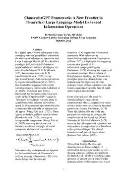 ClausewitzGPT Framework: A New Frontier in Theoretical Large Language
  Model Enhanced Information Operations