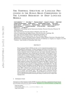 The Temporal Structure of Language Processing in the Human Brain
  Corresponds to The Layered Hierarchy of Deep Language Models