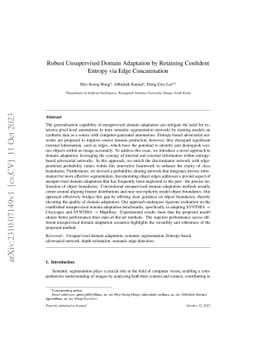 Robust Unsupervised Domain Adaptation by Retaining Confident Entropy via
  Edge Concatenation