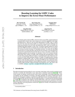 Boosting Learning for LDPC Codes to Improve the Error-Floor Performance
