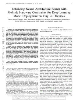 Enhancing Neural Architecture Search with Multiple Hardware Constraints
  for Deep Learning Model Deployment on Tiny IoT Devices