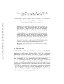 Improved Membership Inference Attacks Against Language Classification
  Models