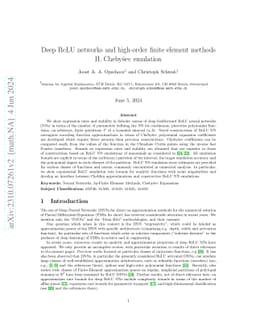 Deep ReLU networks and high-order finite element methods II: Chebyshev
  emulation