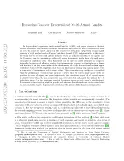 Byzantine-Resilient Decentralized Multi-Armed Bandits