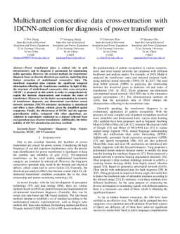 Multichannel consecutive data cross-extraction with 1DCNN-attention for
  diagnosis of power transformer