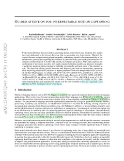 Guided Attention for Interpretable Motion Captioning