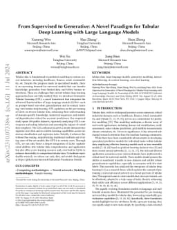From Supervised to Generative: A Novel Paradigm for Tabular Deep
  Learning with Large Language Models