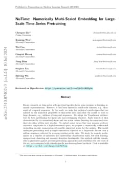 NuTime: Numerically Multi-Scaled Embedding for Large-Scale Time-Series
  Pretraining