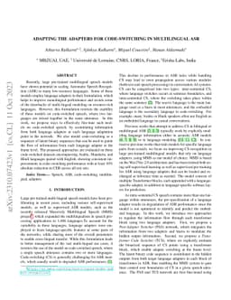 Adapting the adapters for code-switching in multilingual ASR