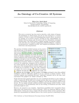 An Ontology of Co-Creative AI Systems