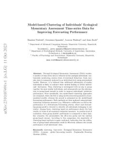 Model-based Clustering of Individuals' Ecological Momentary Assessment
  Time-series Data for Improving Forecasting Performance