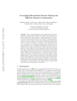 Leveraging Hierarchical Feature Sharing for Efficient Dataset
  Condensation