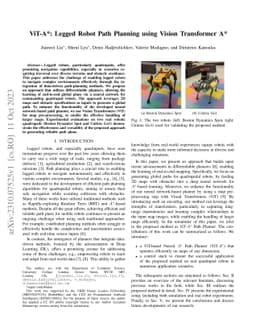 ViT-A*: Legged Robot Path Planning using Vision Transformer A*