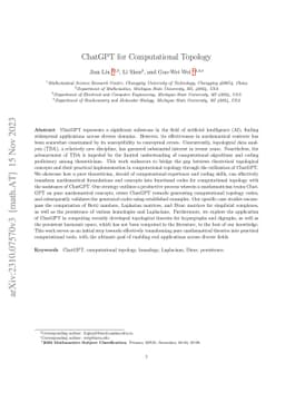 ChatGPT for Computational Topology