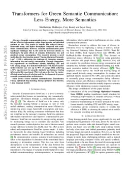 Transformers for Green Semantic Communication: Less Energy, More
  Semantics