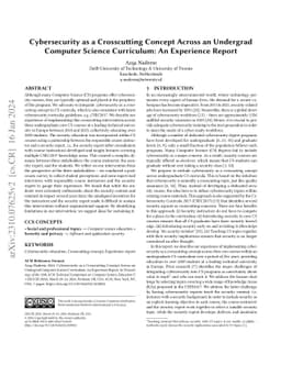 Cybersecurity as a Crosscutting Concept Across an Undergrad Computer
  Science Curriculum: An Experience Report