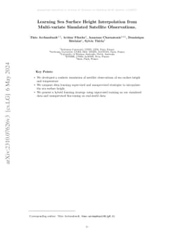 Learning of Sea Surface Height Interpolation from Multi-variate
  Simulated Satellite Observations
