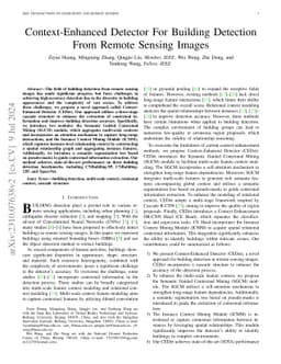 Context-Enhanced Detector For Building Detection From Remote Sensing
  Images