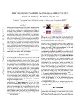 Deep Video Inpainting Guided by Audio-Visual Self-Supervision