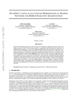HaarNet: Large-scale Linear-Morphological Hybrid Network for RGB-D
  Semantic Segmentation