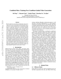 ConditionVideo: Training-Free Condition-Guided Text-to-Video Generation
