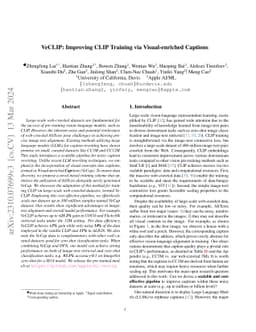 VeCLIP: Improving CLIP Training via Visual-enriched Captions