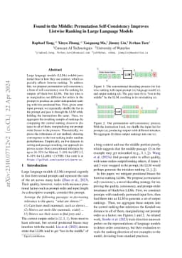 Found in the Middle: Permutation Self-Consistency Improves Listwise
  Ranking in Large Language Models