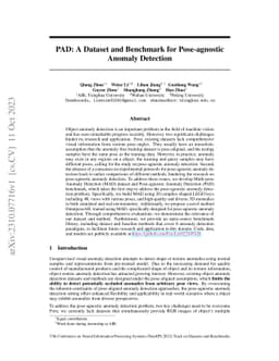 PAD: A Dataset and Benchmark for Pose-agnostic Anomaly Detection