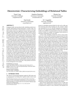 Observatory: Characterizing Embeddings of Relational Tables