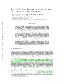 OpenLEAF: Open-Domain Interleaved Image-Text Generation and Evaluation